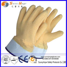 safety cuff fully dipped latex rubber coated working gloves